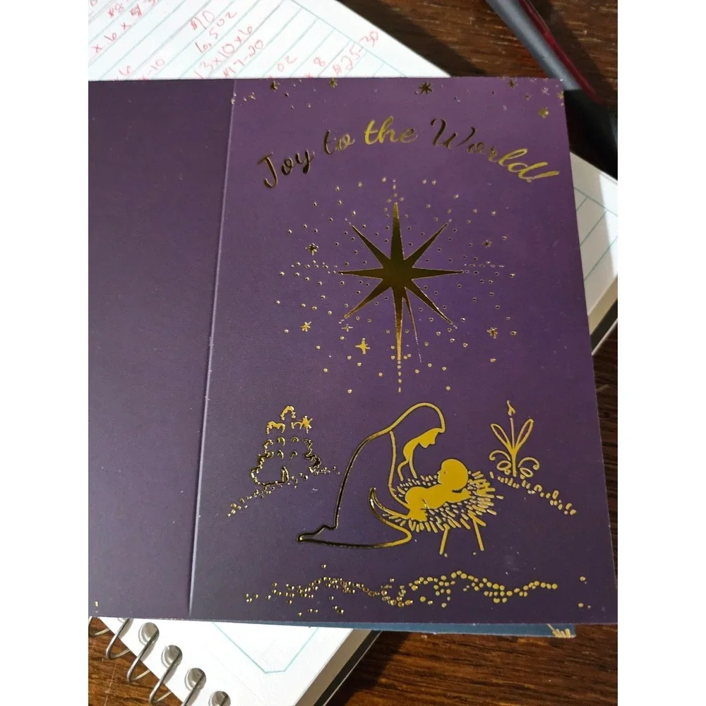 Holiday Christmas Greeting Cards Lot Envelopes & Stickers‎ Nativity